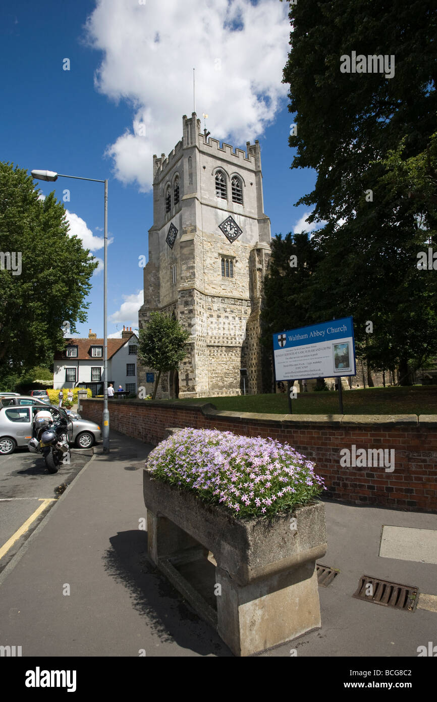 L'abbaye de Waltham, l'église de l'abbaye de Waltham Sainte Croix Essex Banque D'Images