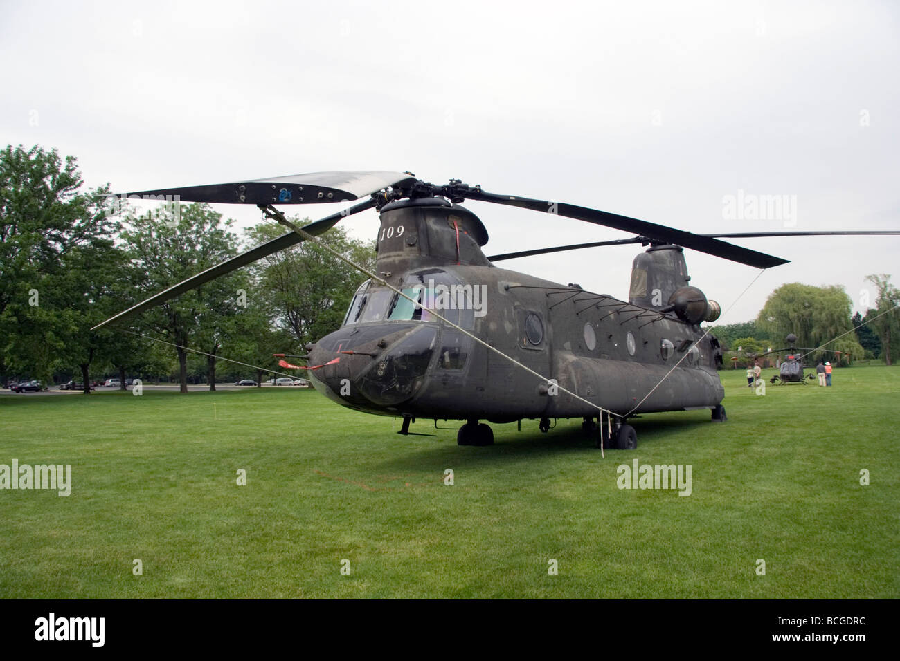L'armée américaine d'hélicoptères CH-47D Chinook. Cantigny Park. Banque D'Images