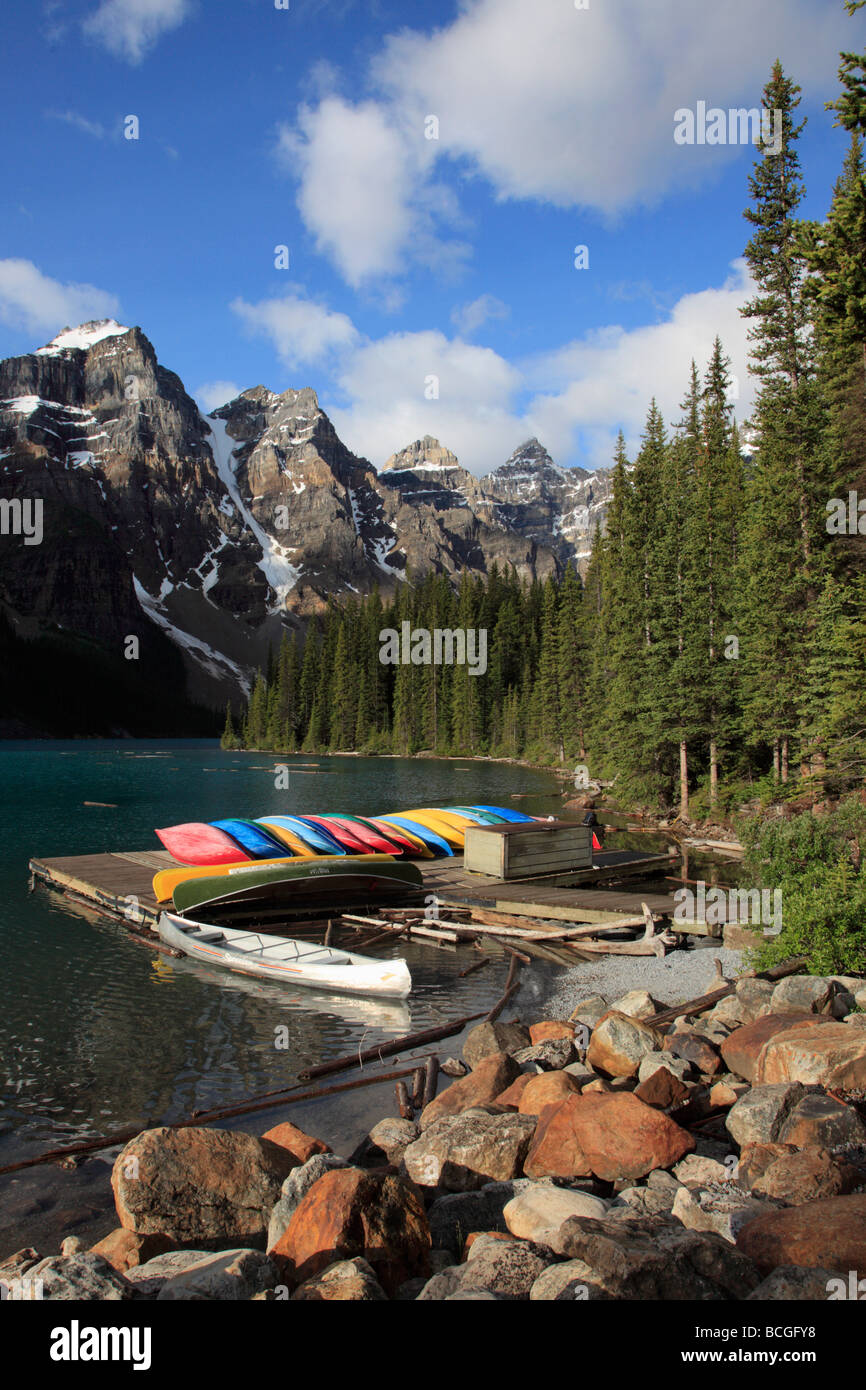 Parc national Banff Alberta Canada Moraine Lake Montagnes Rocheuses Banque D'Images