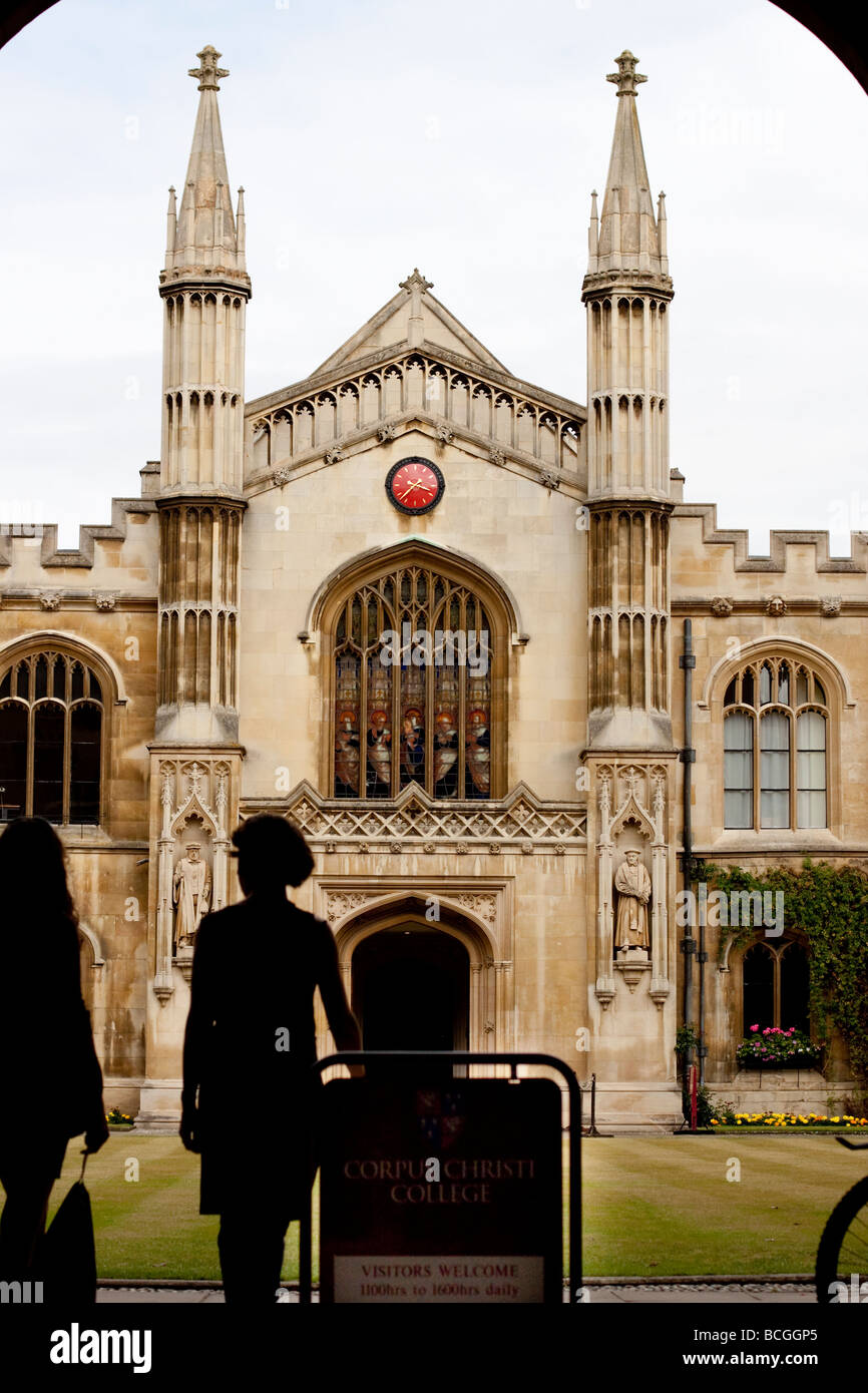 La chapelle du Corpus Christi College de Cambridge University vue par l'entrée Banque D'Images