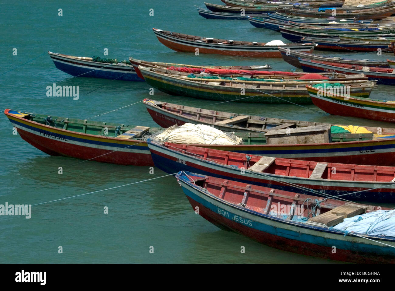 Des bateaux de pêche à la rivière Cureau Camocim Ceara Brésil Banque D'Images