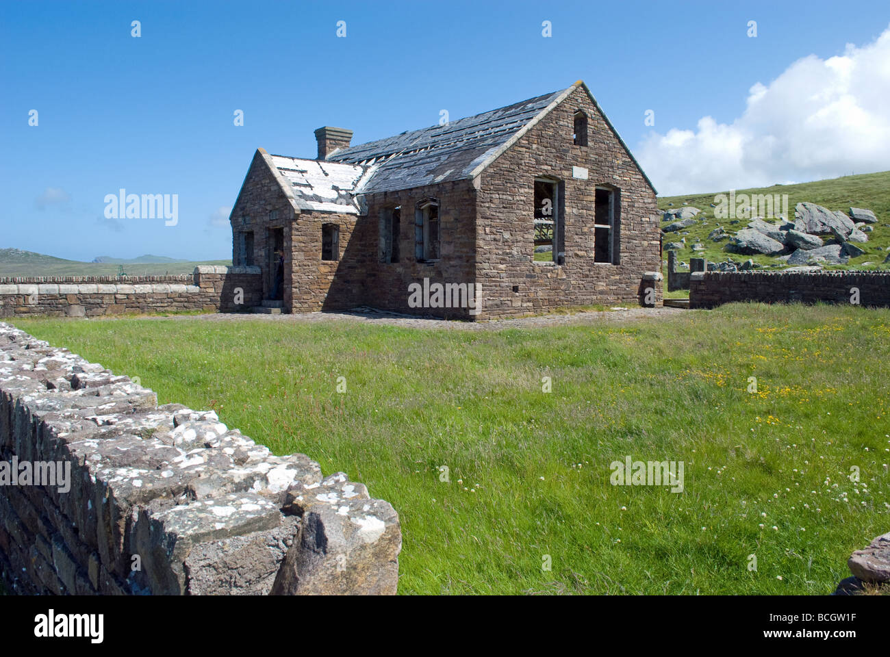 L'école utilisée dans le film La Fille de Ryan (1970) tourné sur la péninsule de Dingle, comté de Kerry, Irlande. Banque D'Images