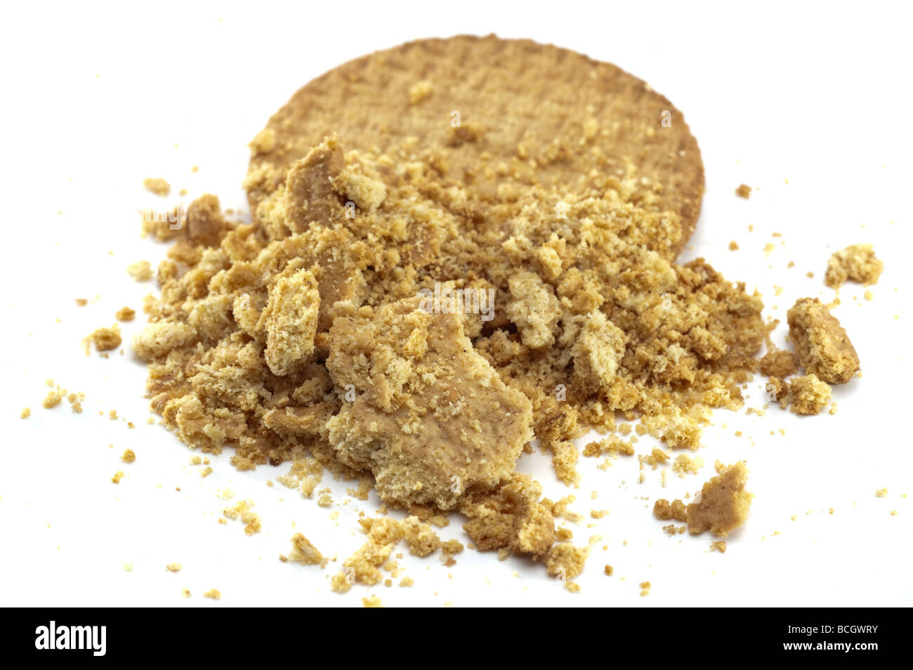 Tas de miettes de biscuit' 'digestive Banque D'Images