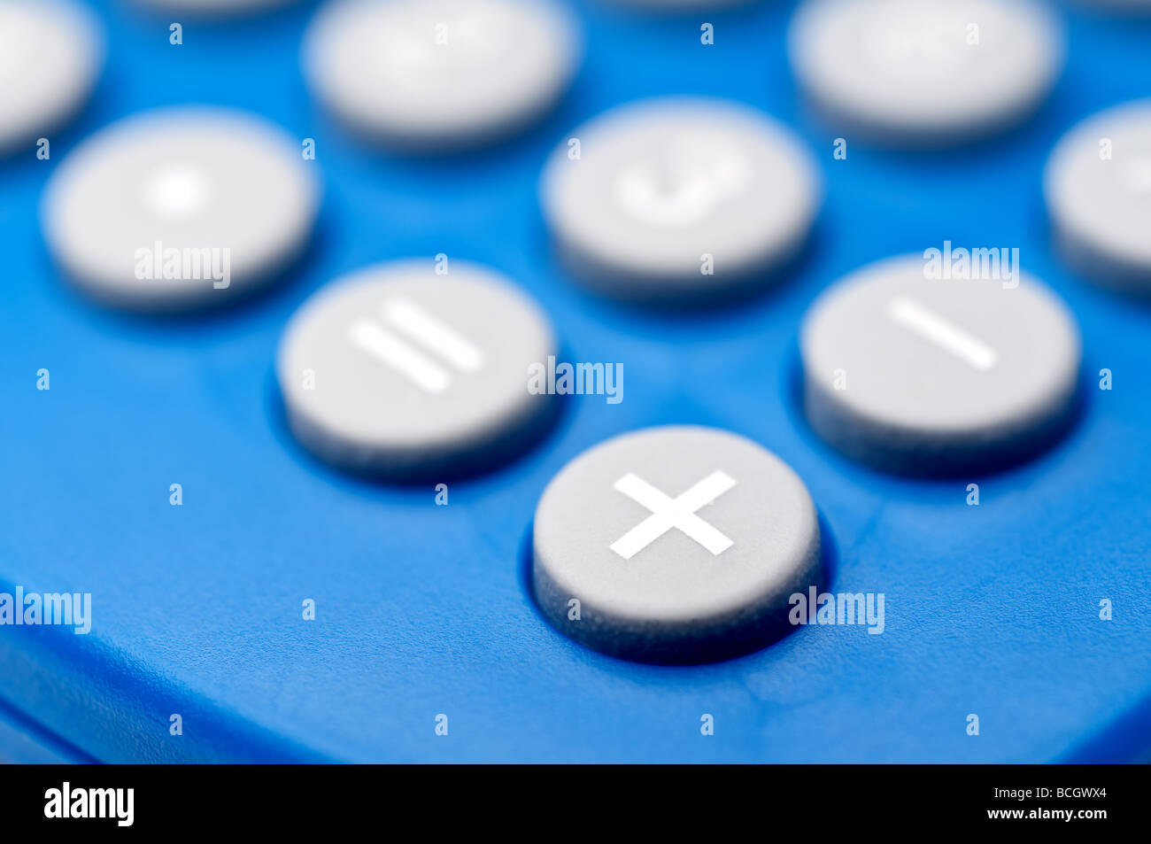 Shallow focus macro de boutons sur une calculatrice Banque D'Images
