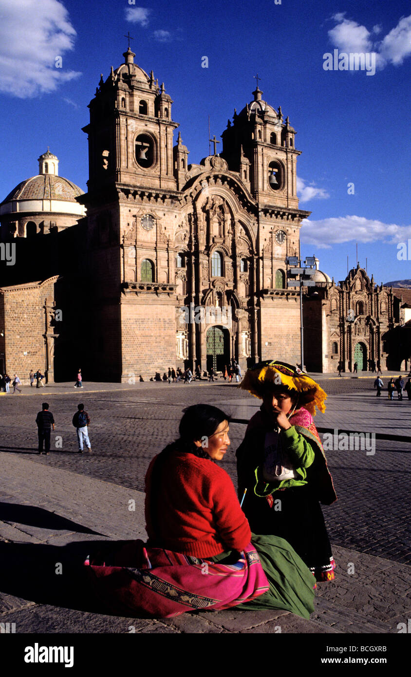 Iglesia de la Compañía de Jesús.Plaza de Armas. Cuzco. Perú. Banque D'Images