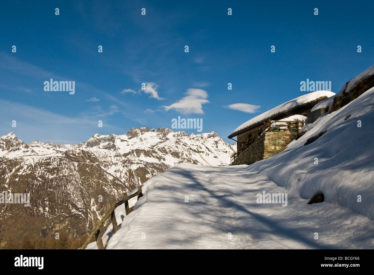 Italie Aoste Chamois Banque D'Images