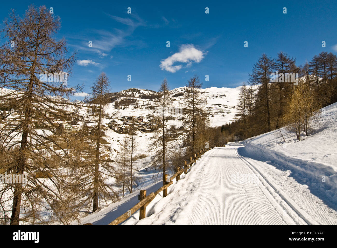 Italie Aoste Chamois Banque D'Images