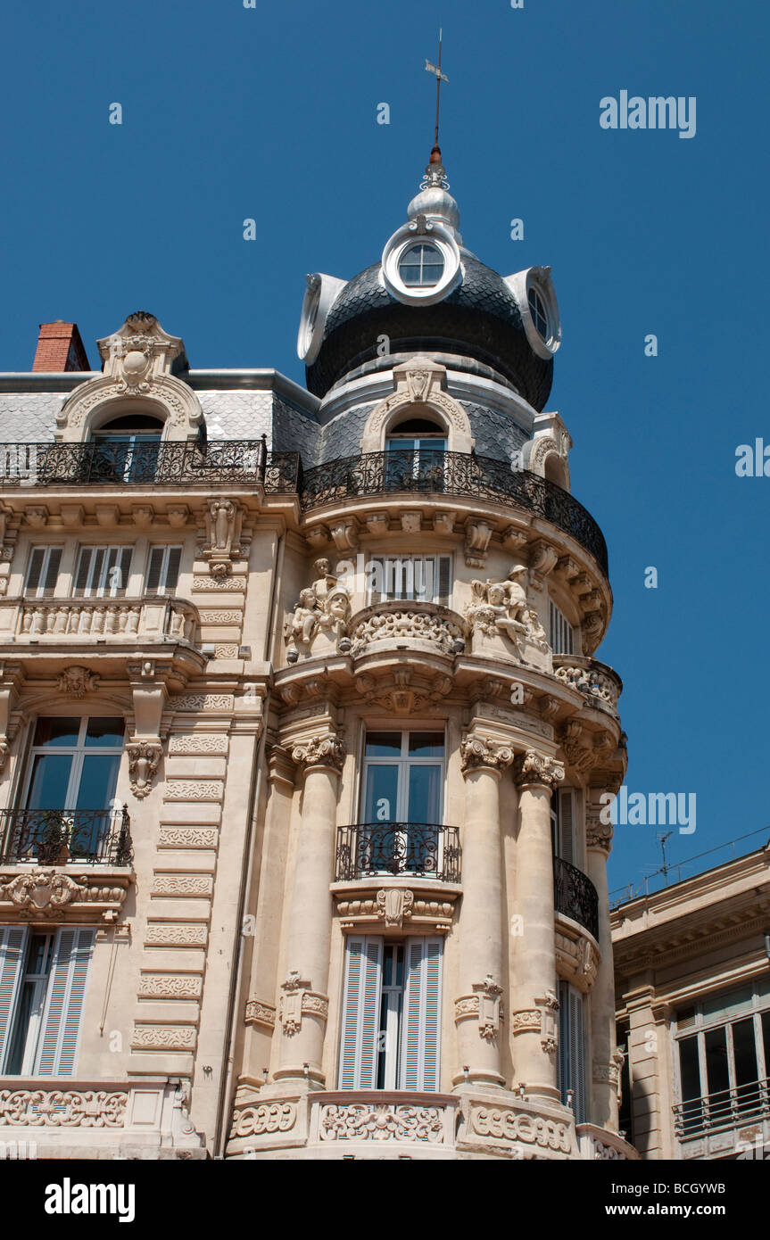 Ornate building sur la Place de la Comédie Place du Théâtre Montpellier Longuedoc France Banque D'Images