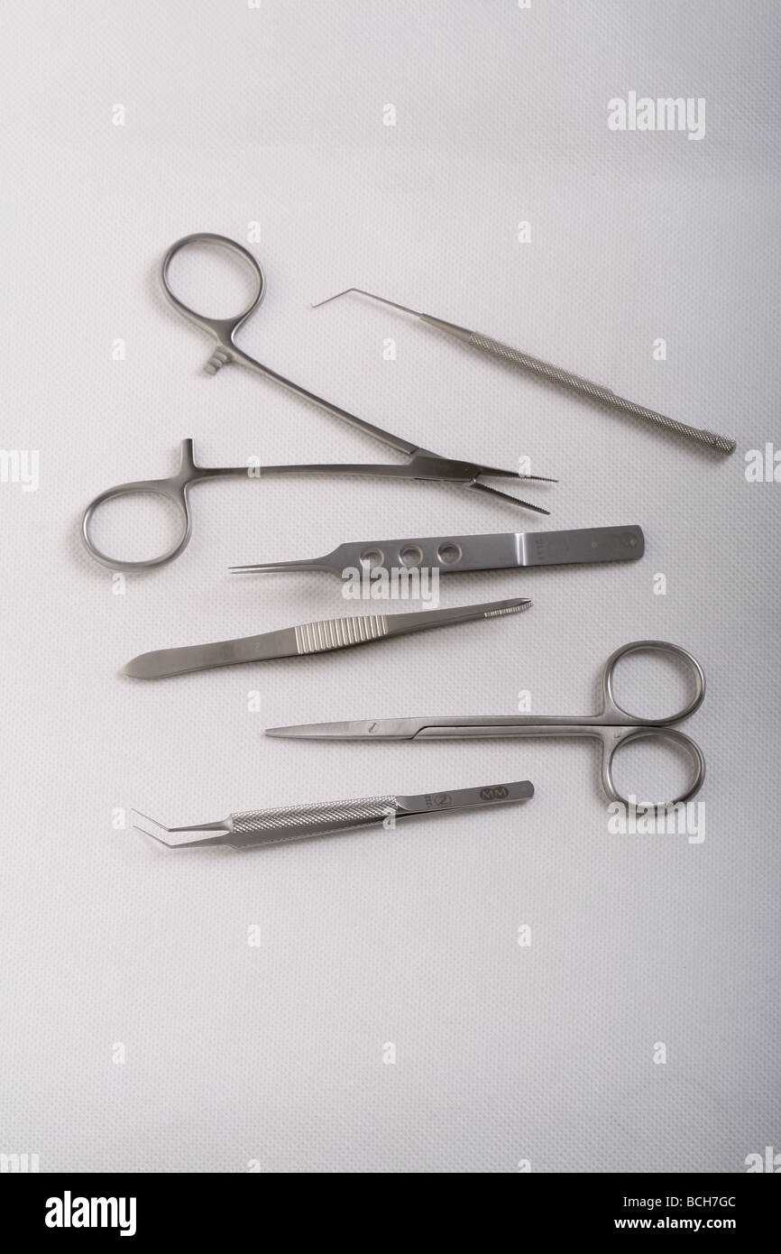 Les instruments chirurgicaux 'sharps' Banque D'Images