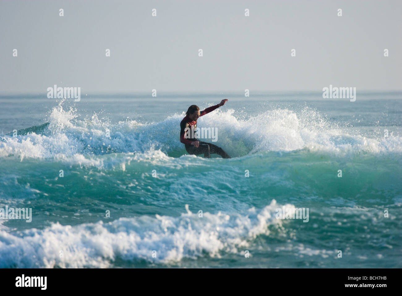 Whitsand Bay à surfer, Cornwall Banque D'Images