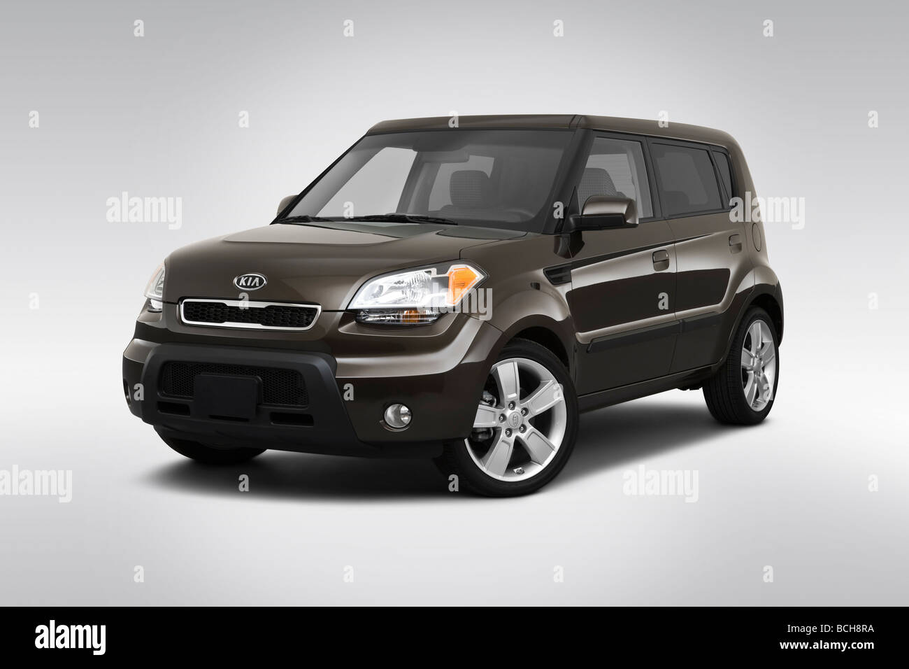 Kia Soul 2010 ! En Noir - angle de vue avant Banque D'Images