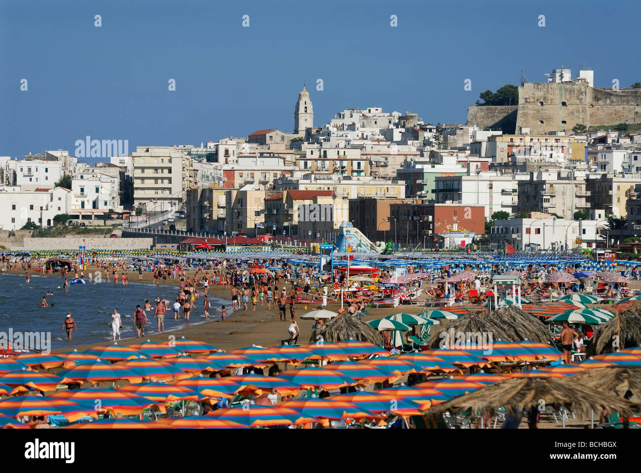 Vieste Puglia Italie Région de Gargano plages de la ville de Vieste Banque D'Images