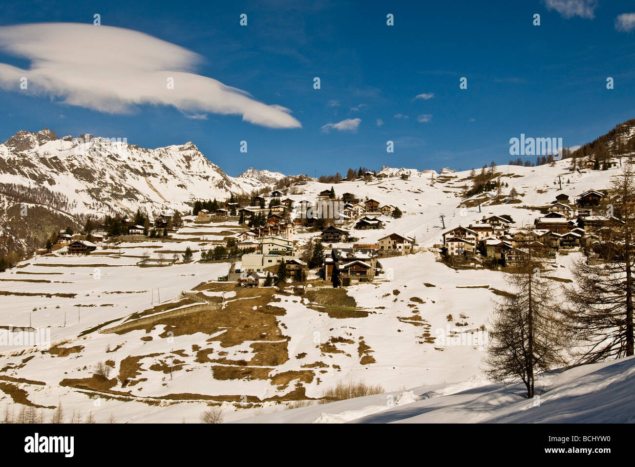 Italie Aoste Chamois Banque D'Images