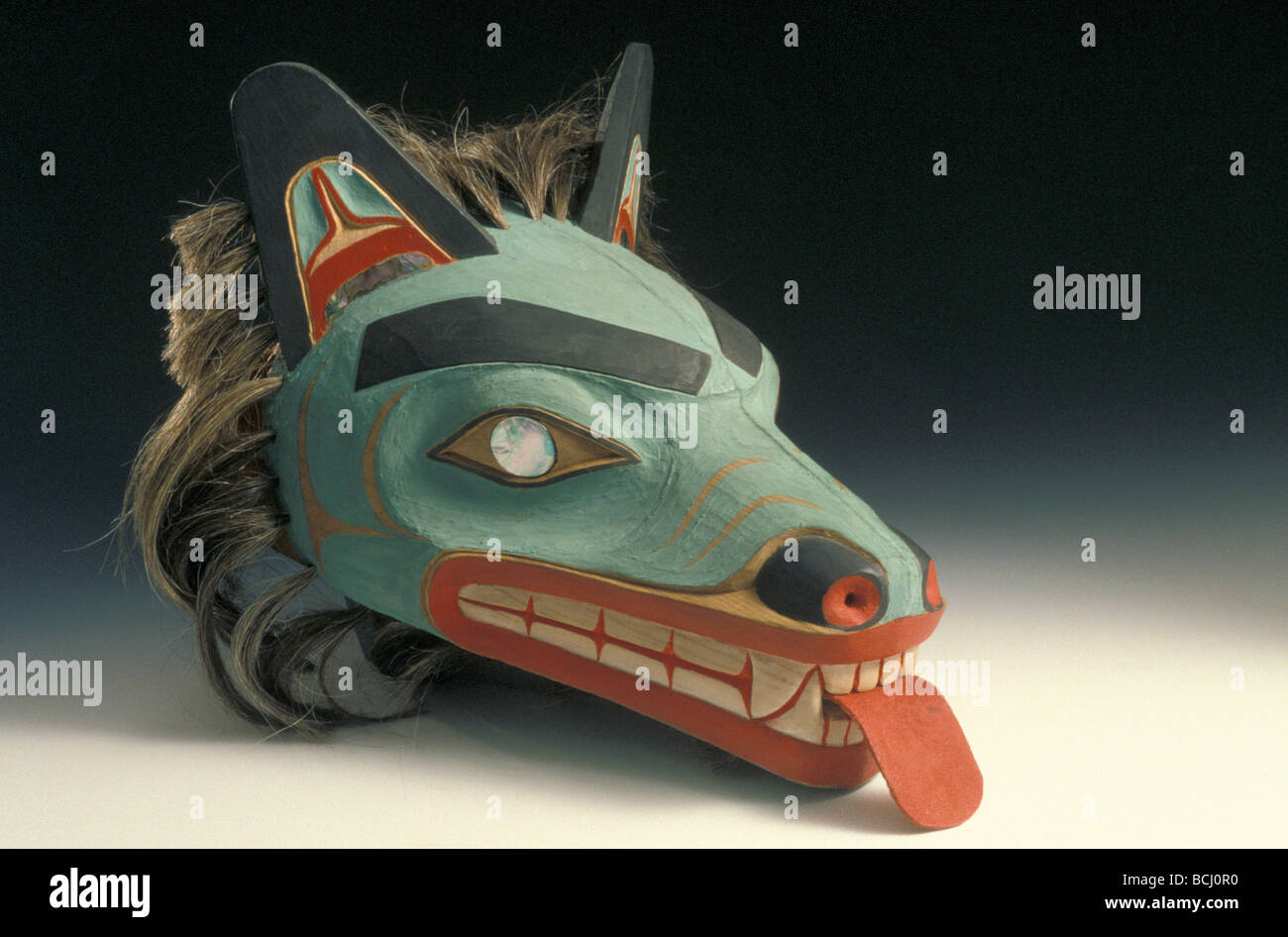 Les Indiens Tlingit de l'Alaska AK Masque Loup Banque D'Images