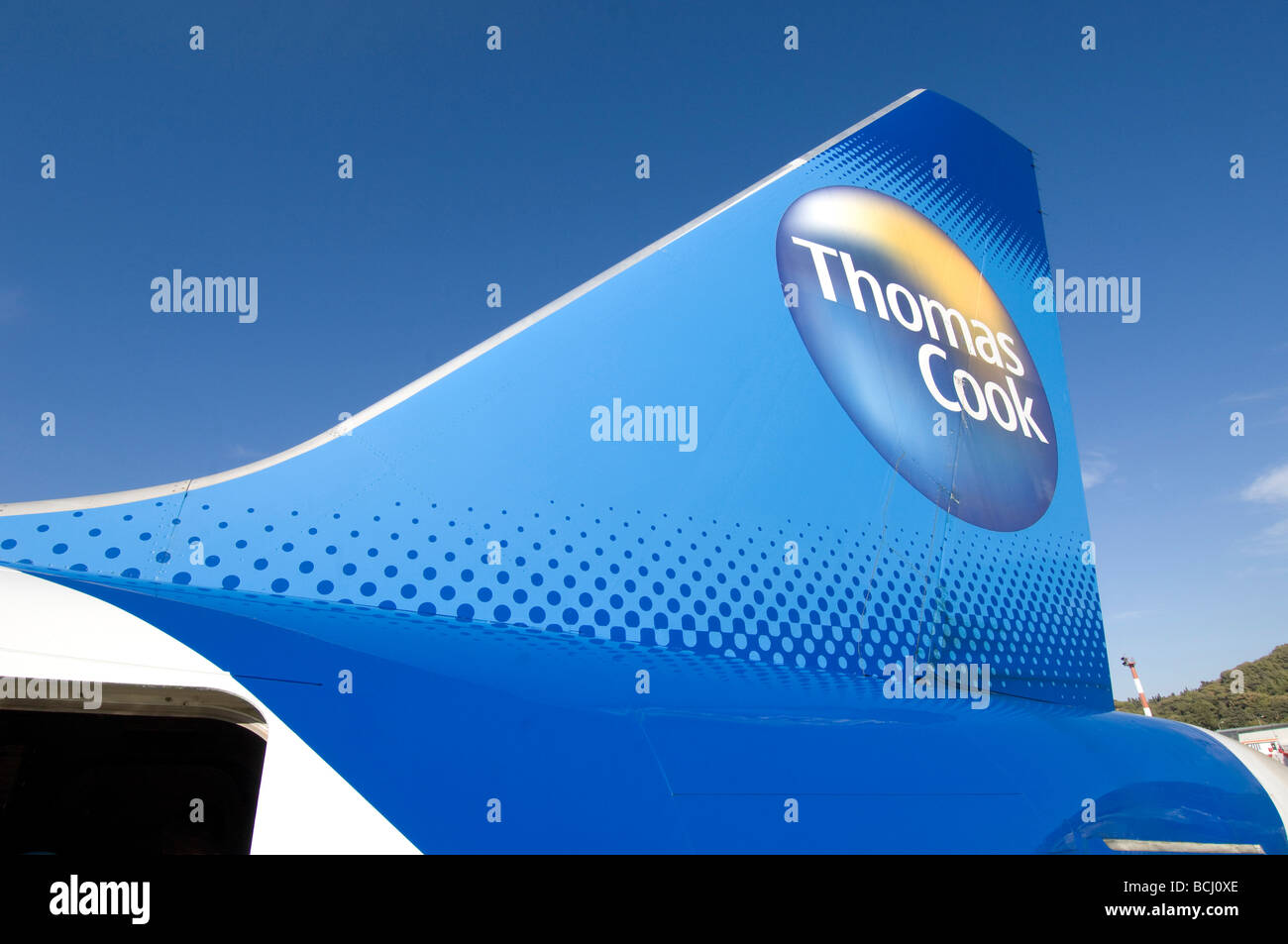 L'empennage d'un Boeing 757 200 Thomas Cook Banque D'Images