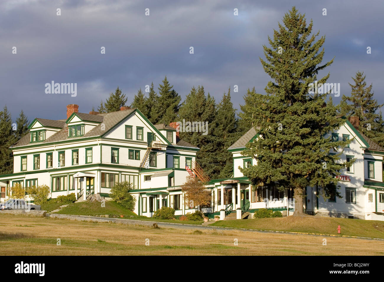 Fort Seward à Haines SE AK Historique d'automne Banque D'Images