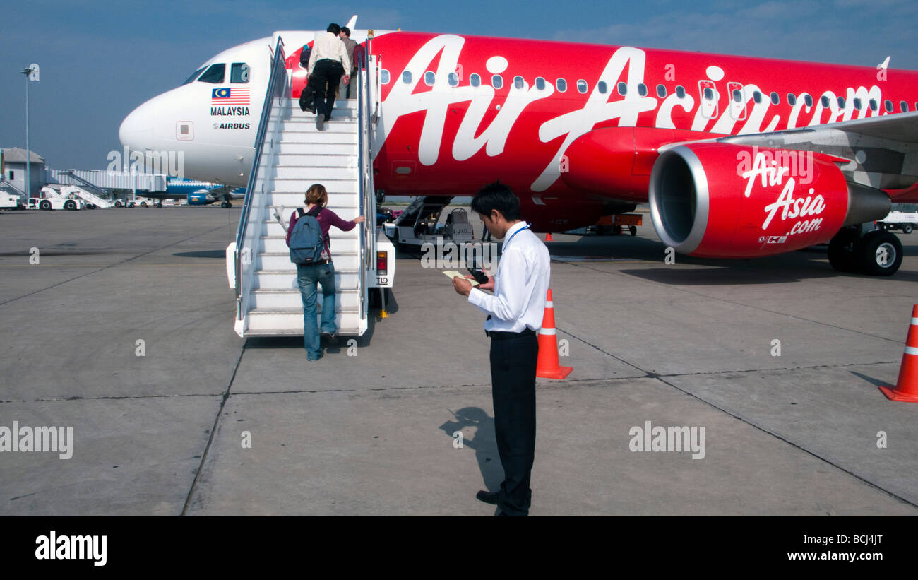 Air Asia Vientiane Laos aéroport Airbus Banque D'Images