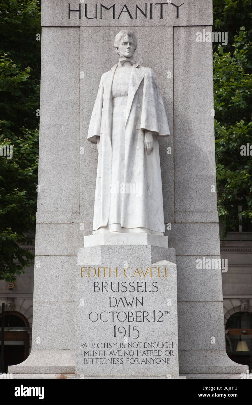 Edith Cavell s statue à Londres Banque D'Images