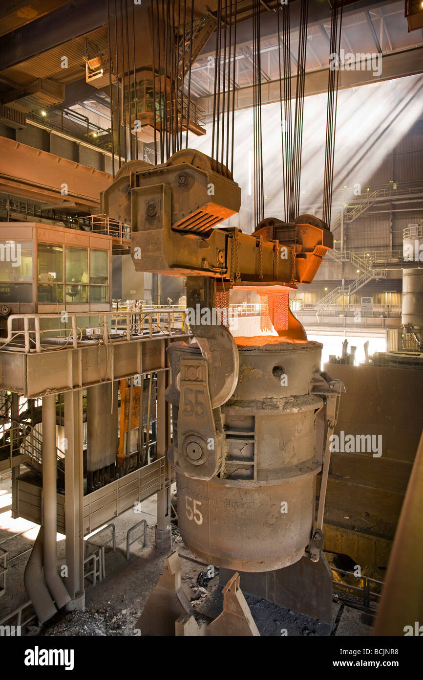 L'usine sidérurgique ThyssenKrupp Steel AG Duisburg Banque D'Images