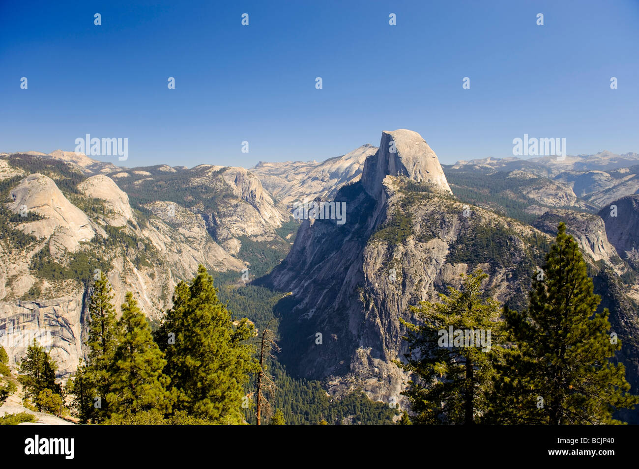 États-unis, Californie, Yosemite National Park, Glacier Point et demi dôme Mountain Banque D'Images