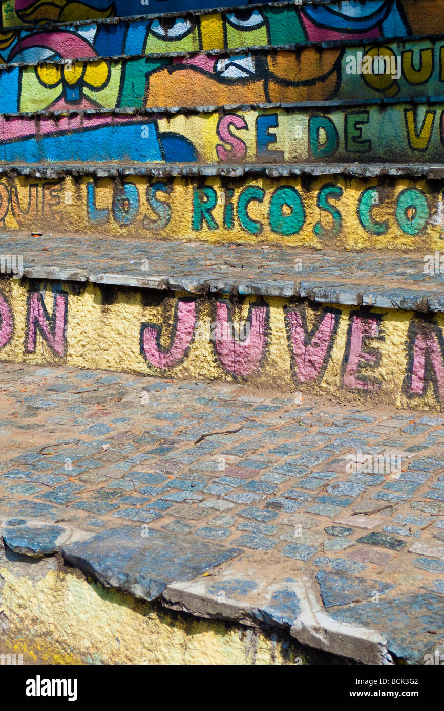 Photographie d'étapes dans le parc, San Telmo, Bueno Aires, Argentine Banque D'Images