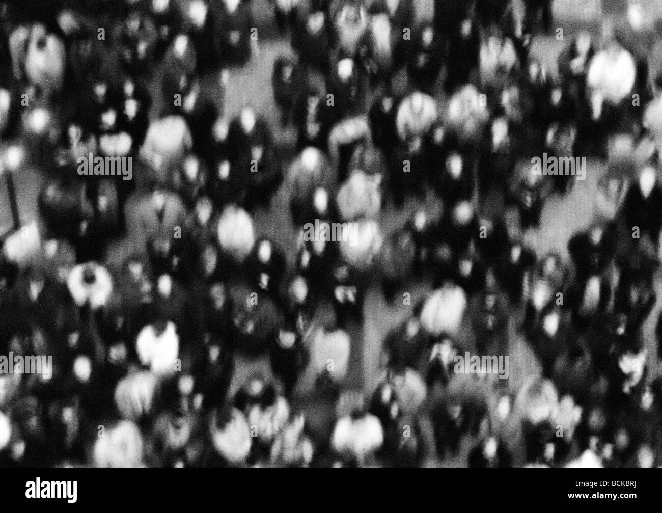 Foule, high angle view, b&w Banque D'Images Foule, high angle view, b&w Banque D'Images