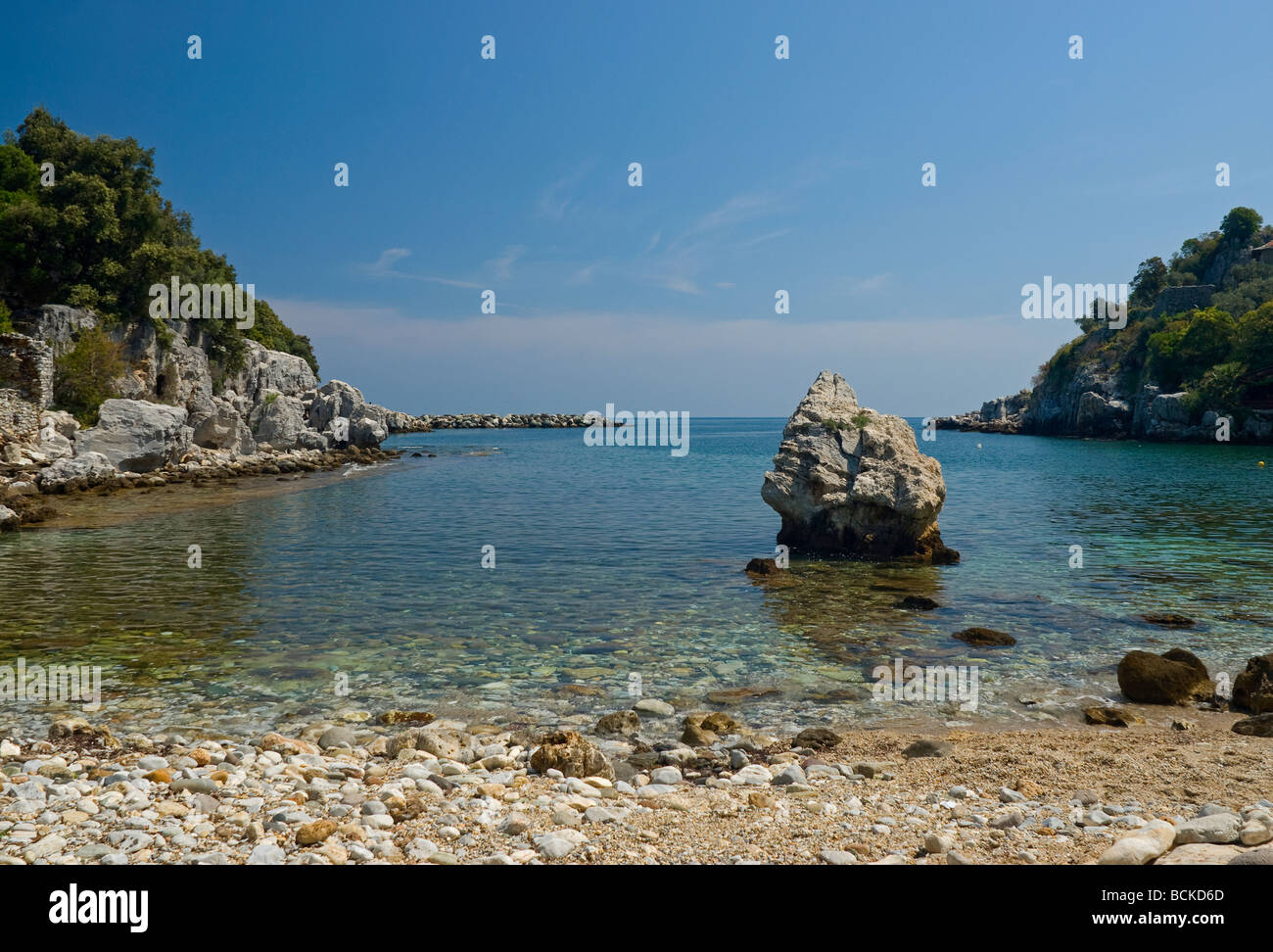 Le port d'Aghios Ioannis, mont. Pelion, Grèce Banque D'Images