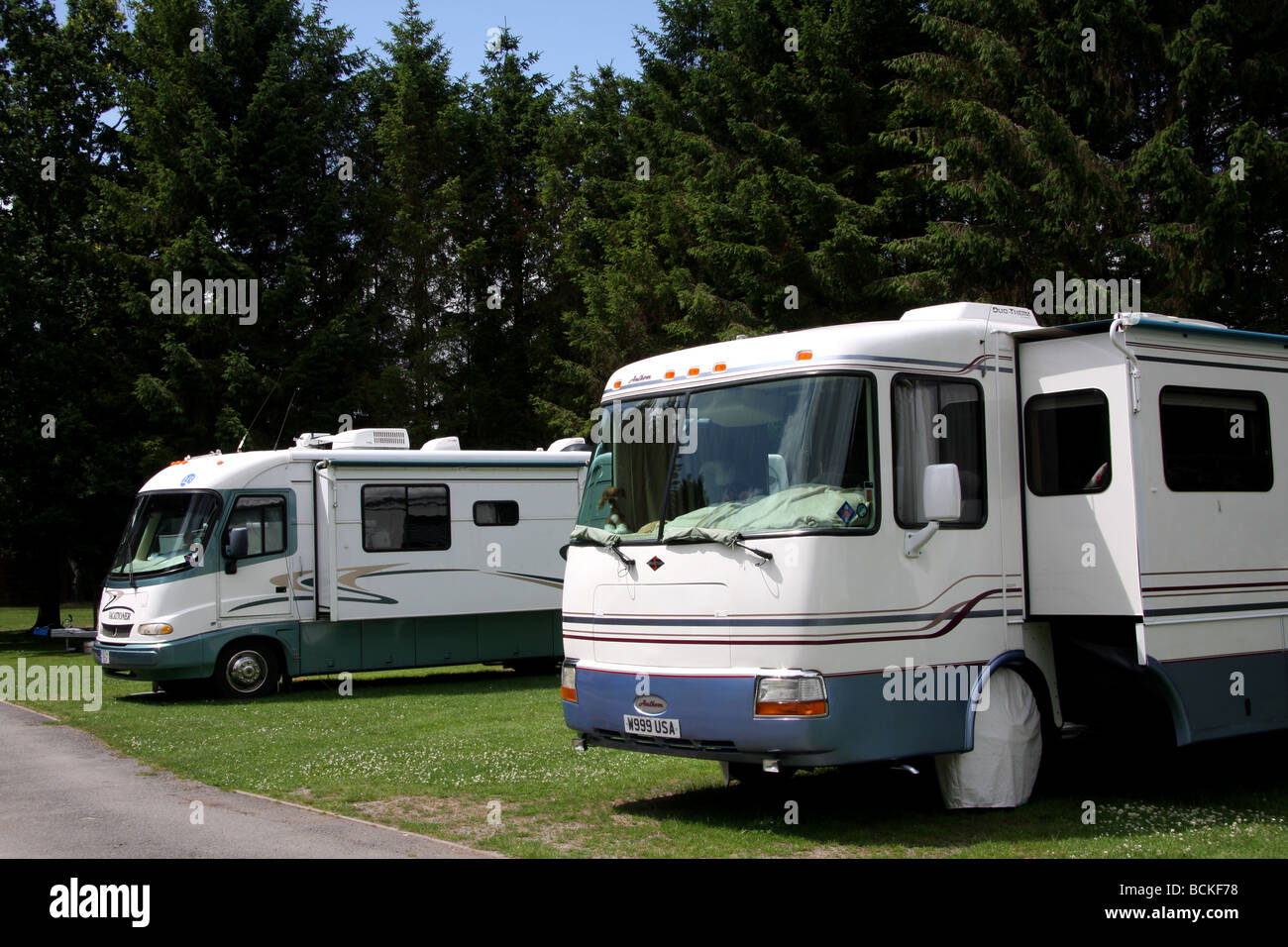 American style motorhomes sur camping près de Malvern, Worcestershire