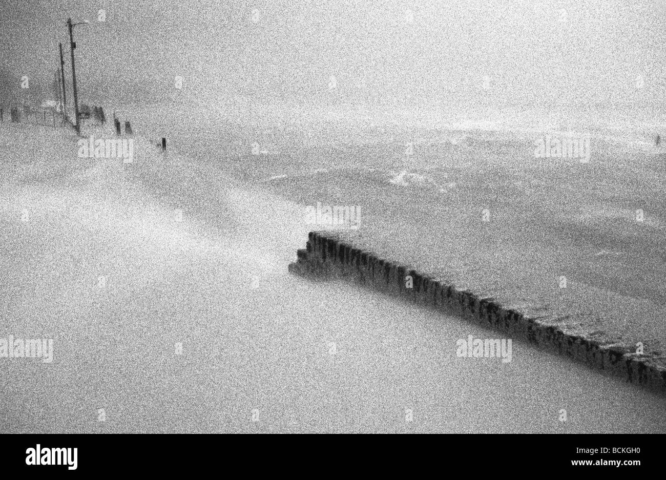 Au cours de front de tempête, b&w Banque D'Images