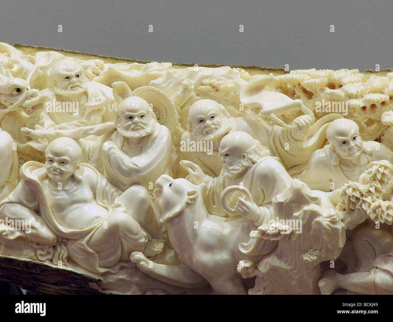 Art sculpture en ivoire chinois Banque D'Images