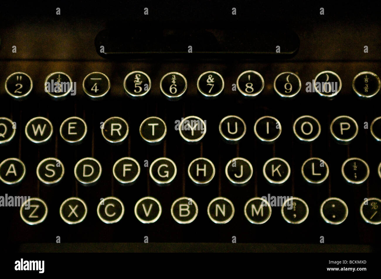 Touches de vieille machine à écrire Banque D'Images