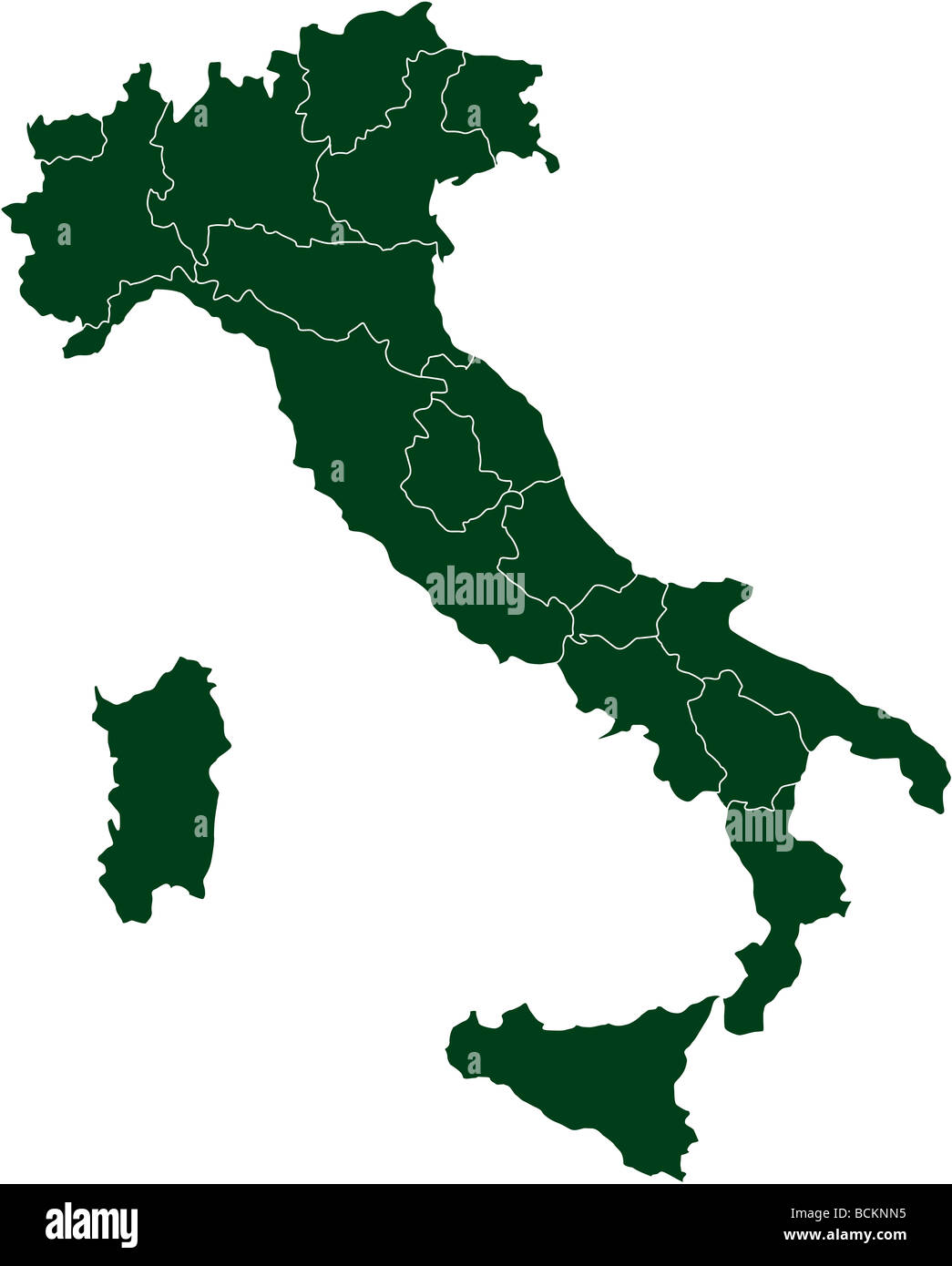 Il y a une carte de l'Italie Pays Banque D'Images