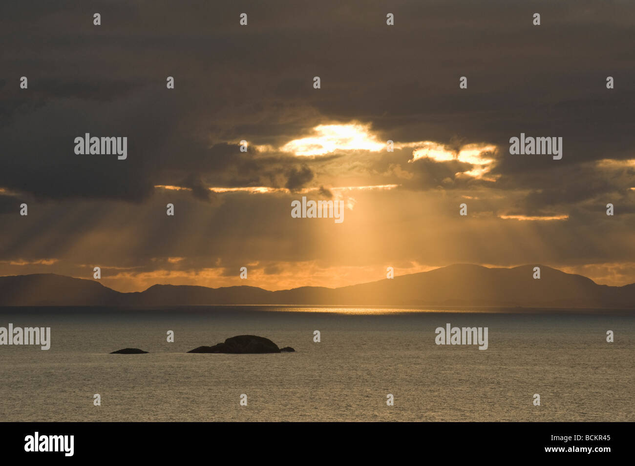 Coucher de soleil sur l'île de Skye, Écosse Banque D'Images