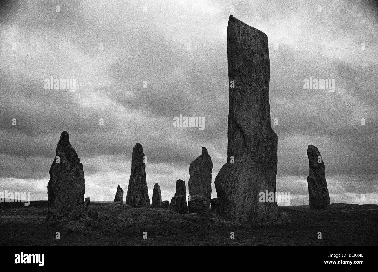 L'Écosse, l'île de Lewis, Callanish Standing Stones Banque D'Images