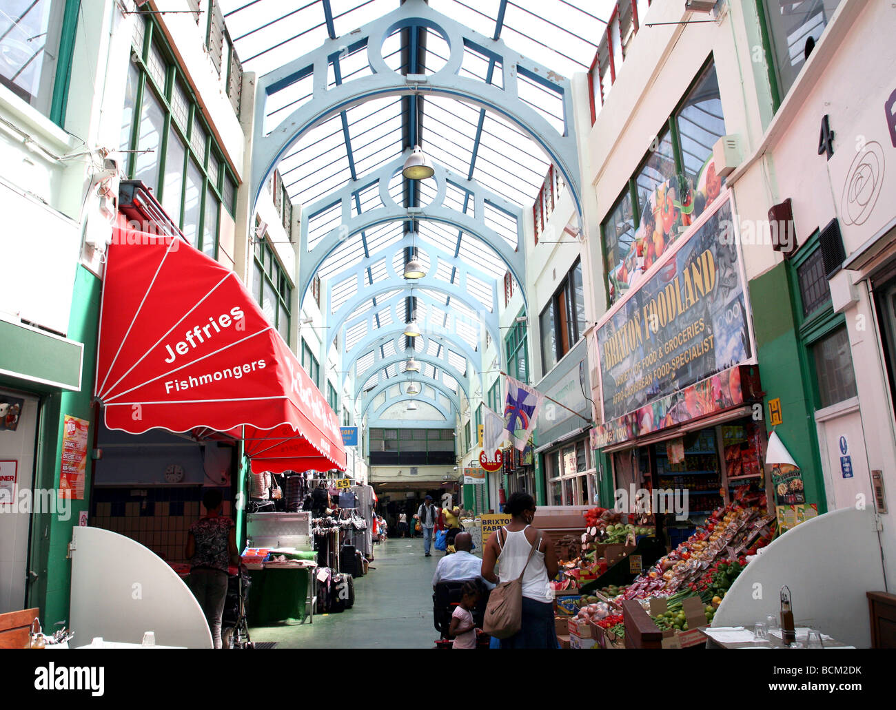 Marché couvert de Brixton, dans le sud de Londres Banque D'Images