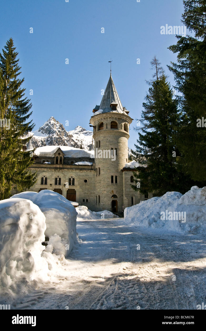 Gressoney Saint Jean Château Savoia Aosta Italie Banque D'Images