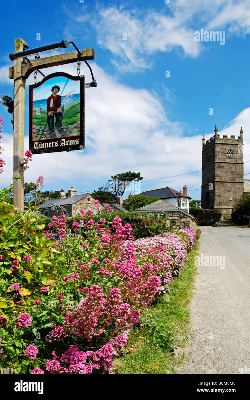 Le petit village de zennor dans Cornwall, uk Banque D'Images
