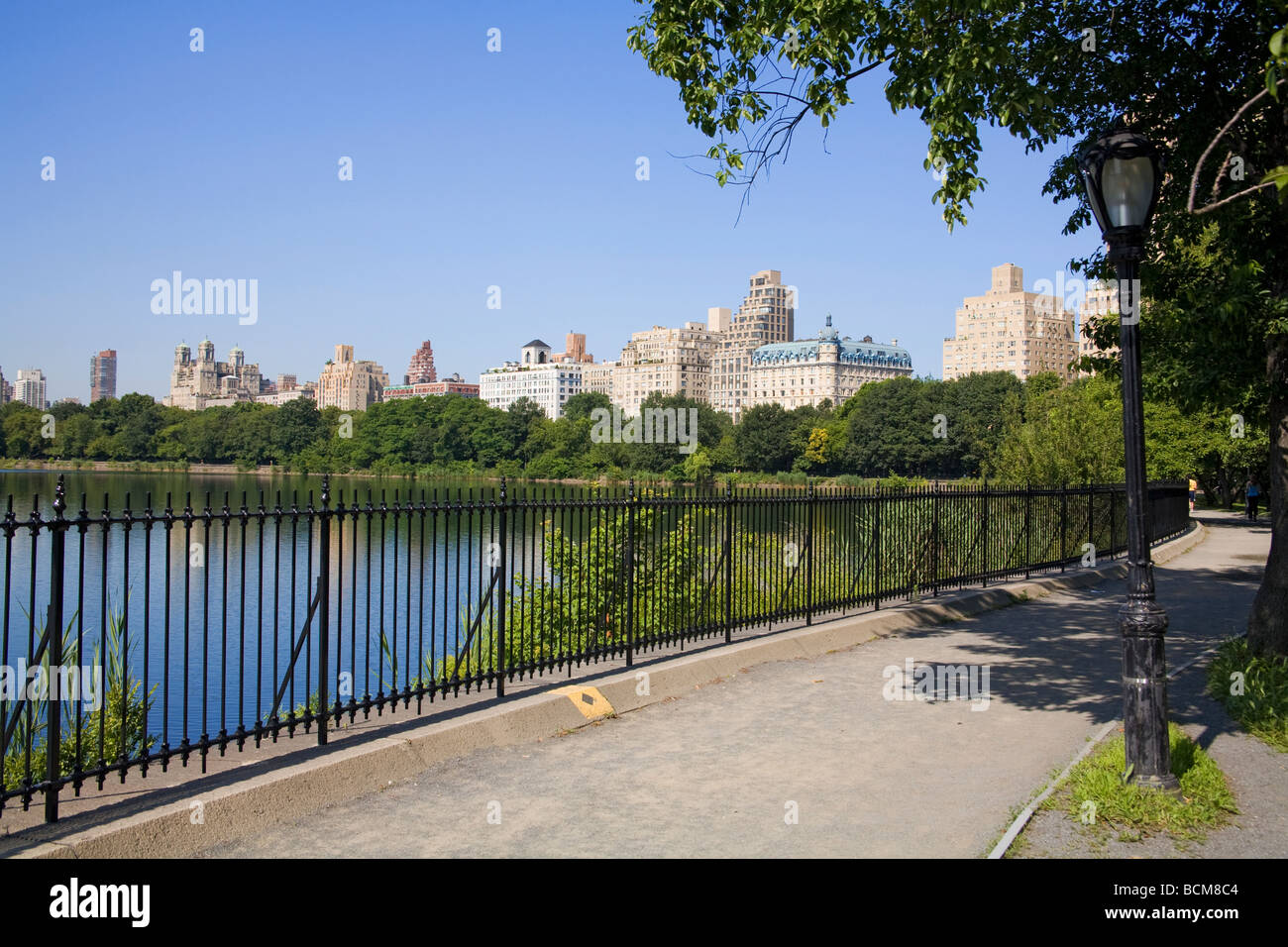 Réservoir de Central Park piste de jogging (1,5 miles), Manhattan, New York Banque D'Images