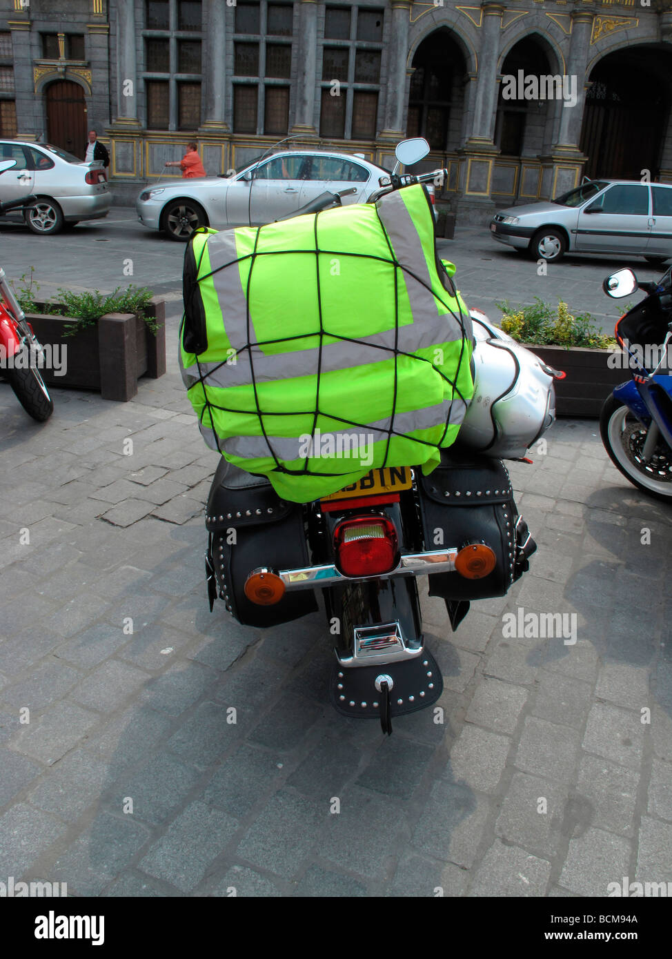Veste de moto assurance avec des réflecteurs Banque D'Images