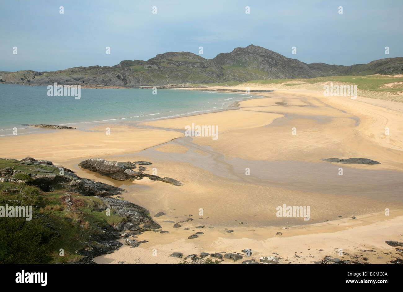 Plage de sable fin sur l'île de Colonsay Ecosse Banque D'Images