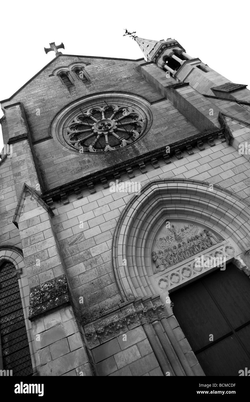 Église de La Puye, Vienne, Poitou-Charentes, France. Banque D'Images