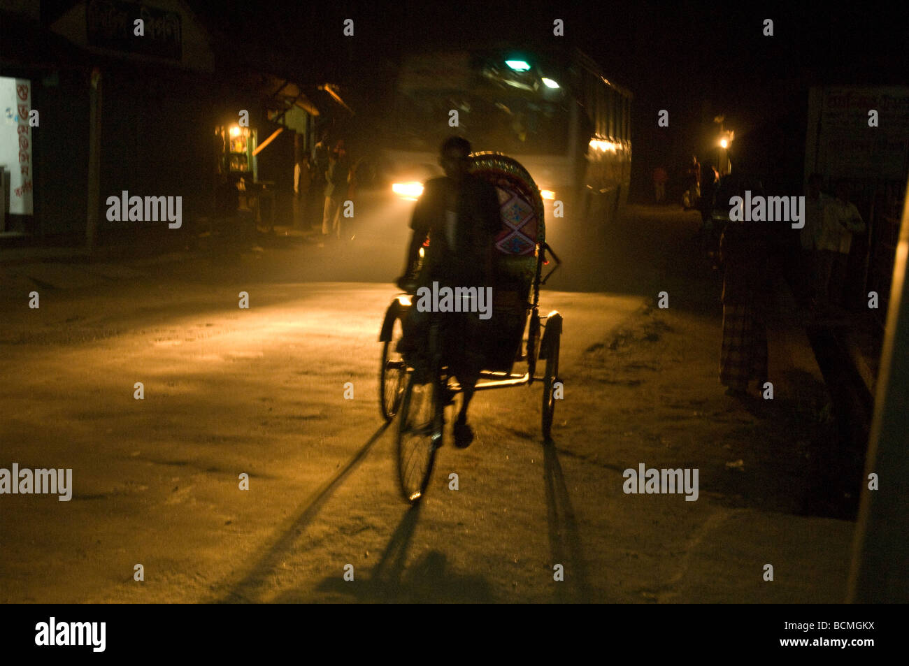 Zone de maisons de Jamalpur nuit Bangladesh Banque D'Images