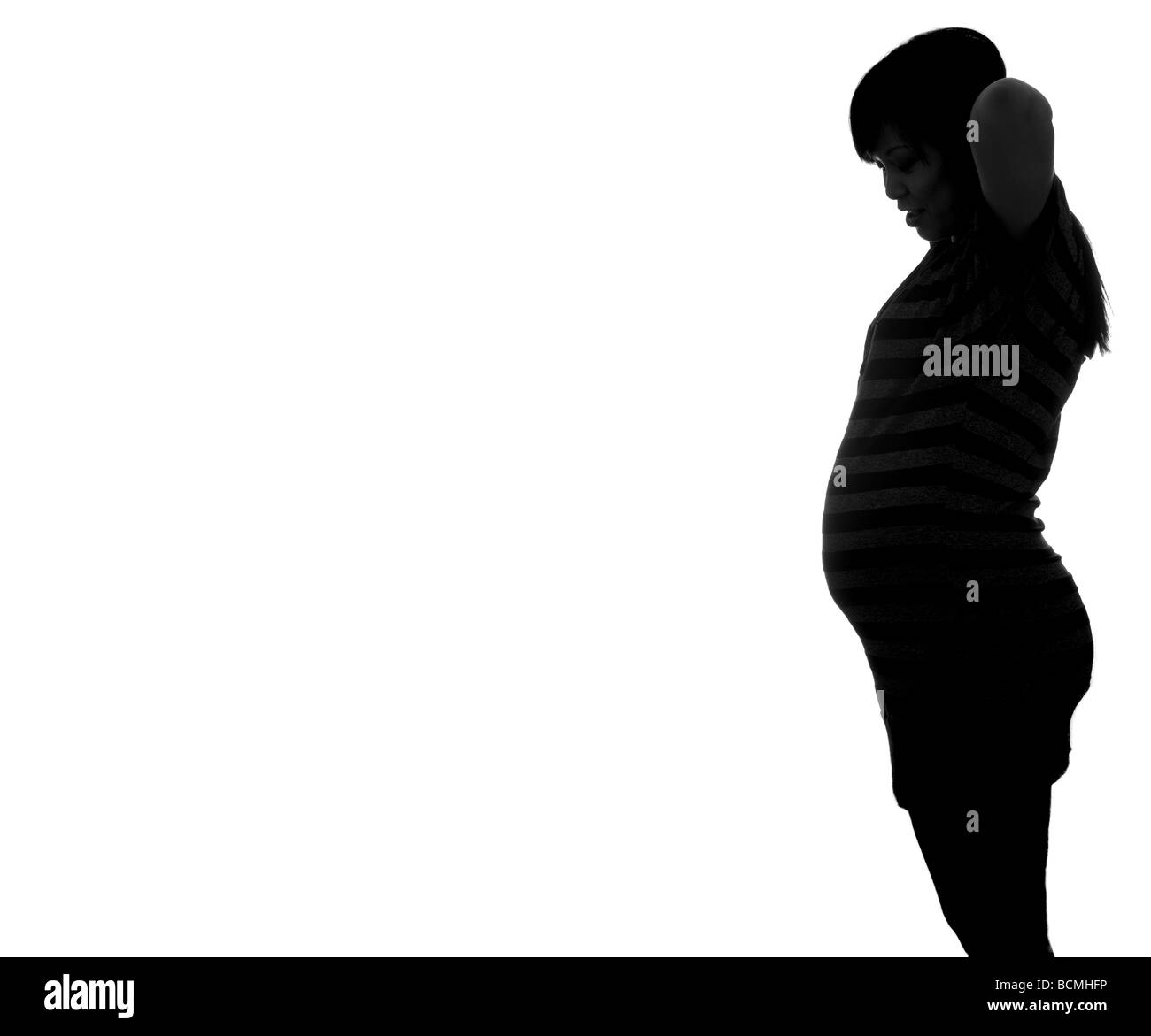 Silhouette d'une femme enceinte Banque D'Images