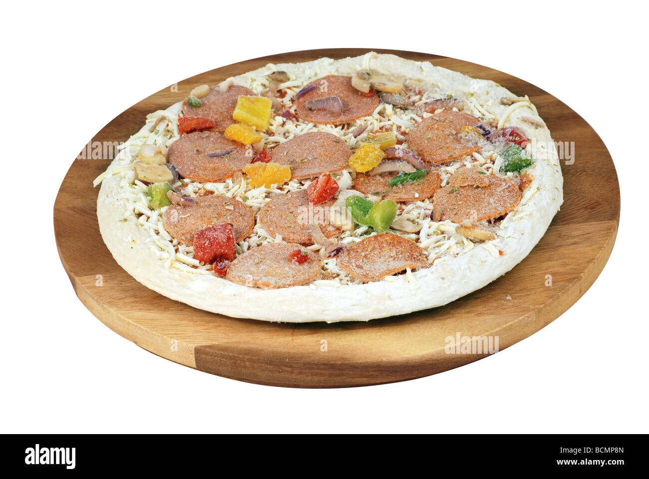 Frozen pizza non cuite Banque D'Images