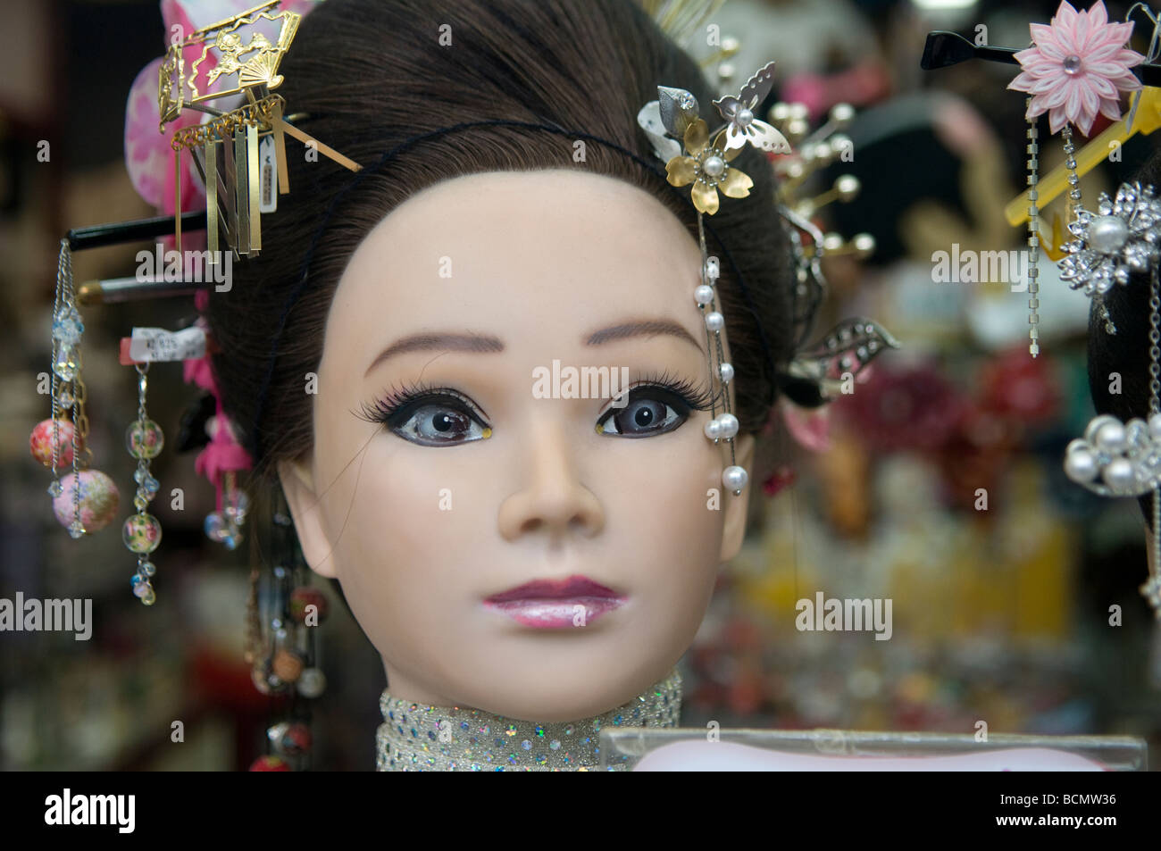 Cheveux japonais typique à vendre dans un magasin Tokyo Japon Banque D'Images