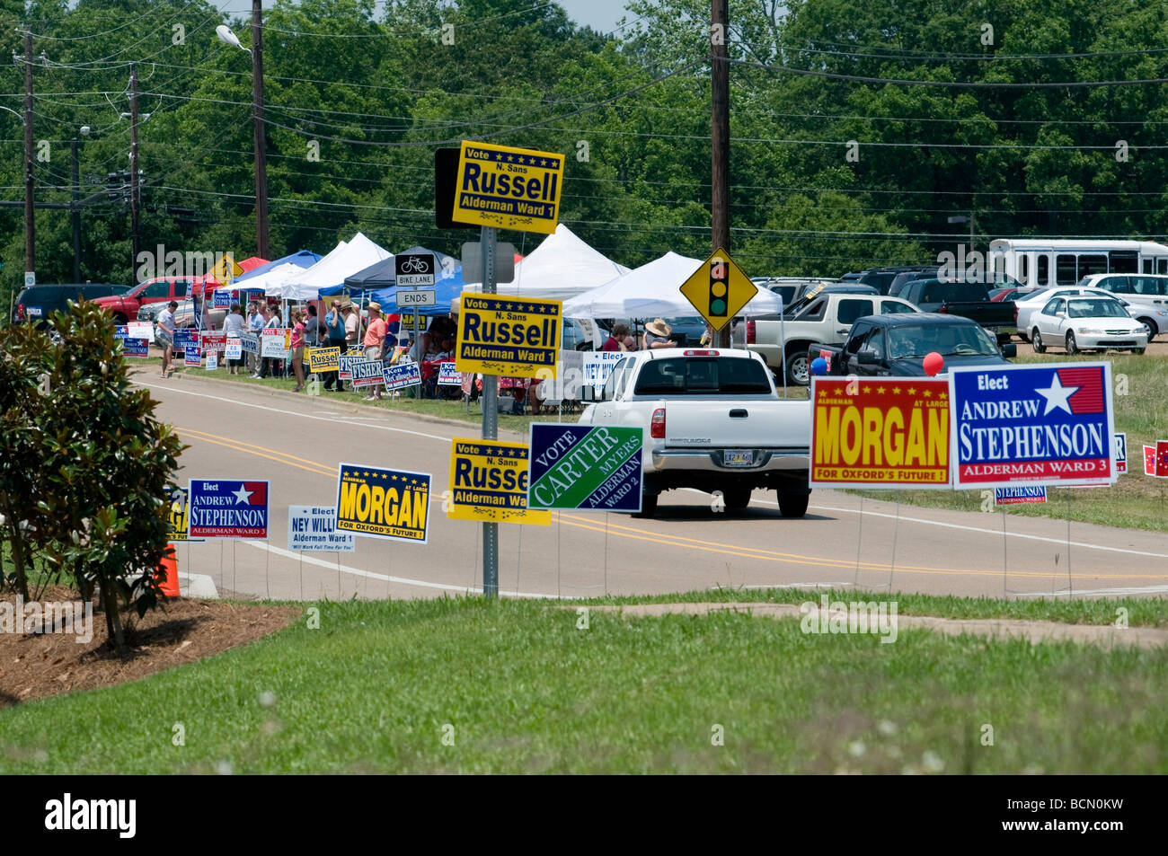 Campagne pour l'élection du maire local, Oxford, Mississippi, États-Unis Banque D'Images