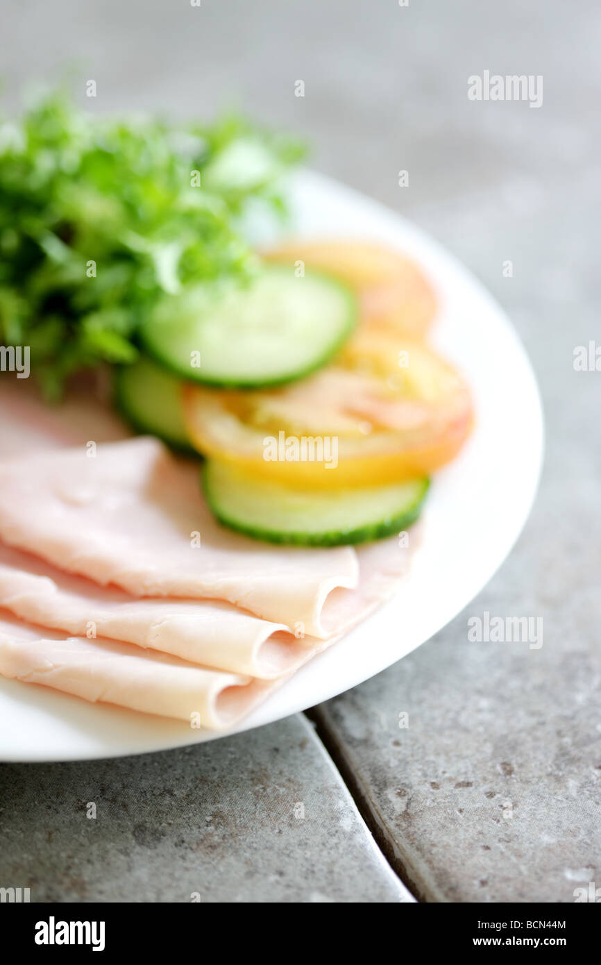 Salade de jambon cuit italien Banque D'Images