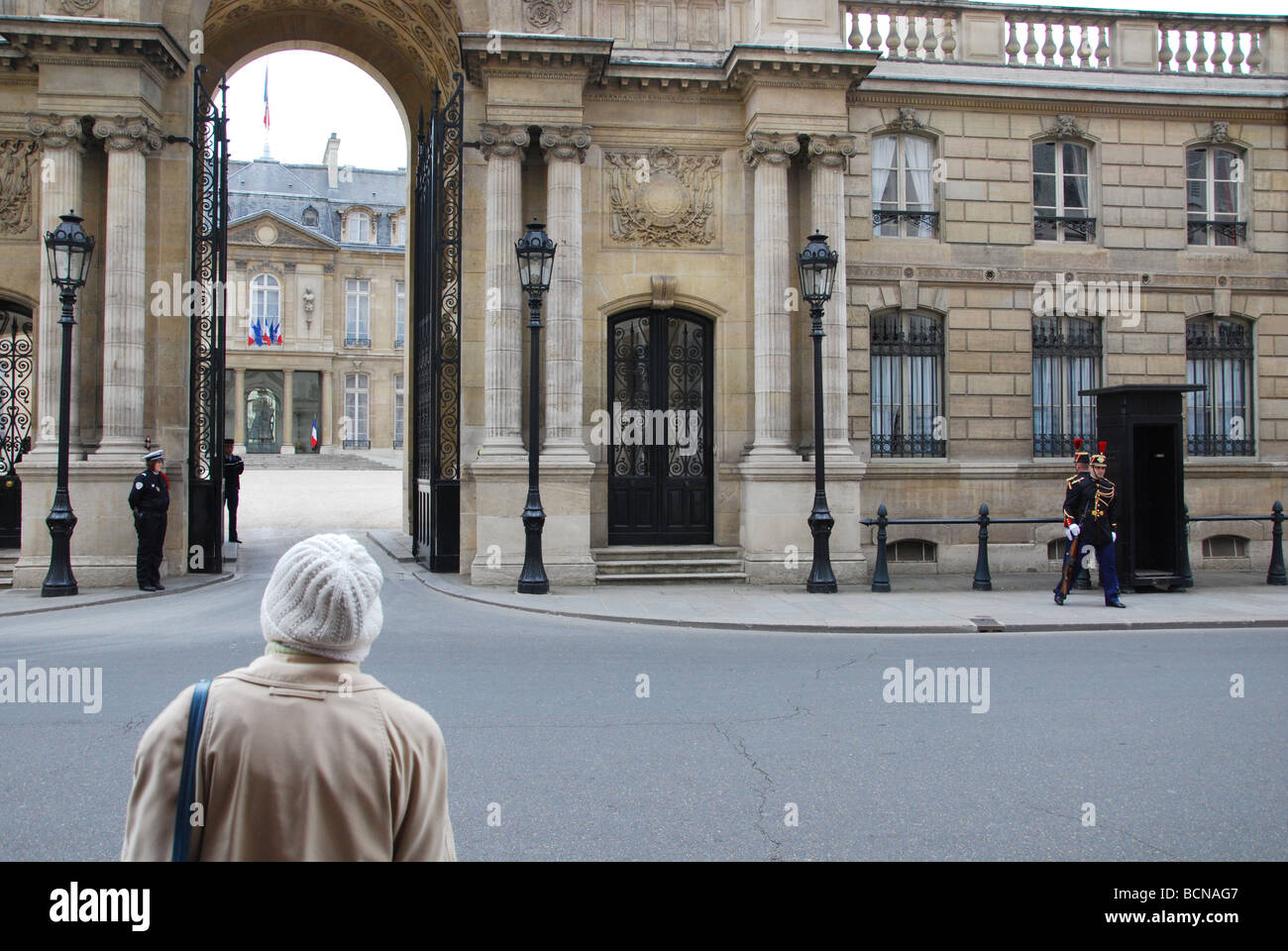 Palais de l'Élysée, la résidence officielle du Président de la République Française, Paris France Banque D'Images