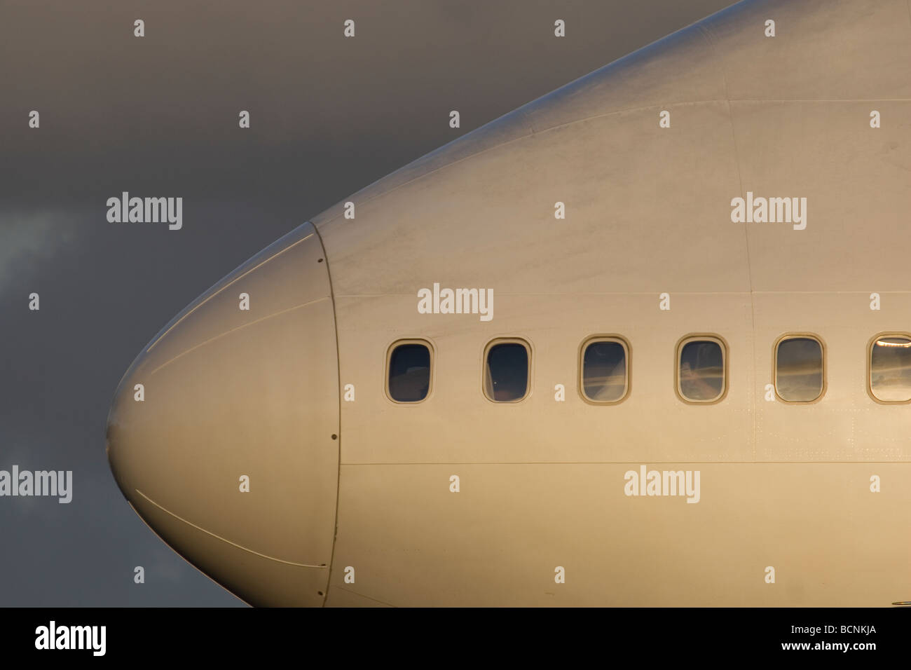 Close up d'un Boeing 747 jumbo nez Banque D'Images