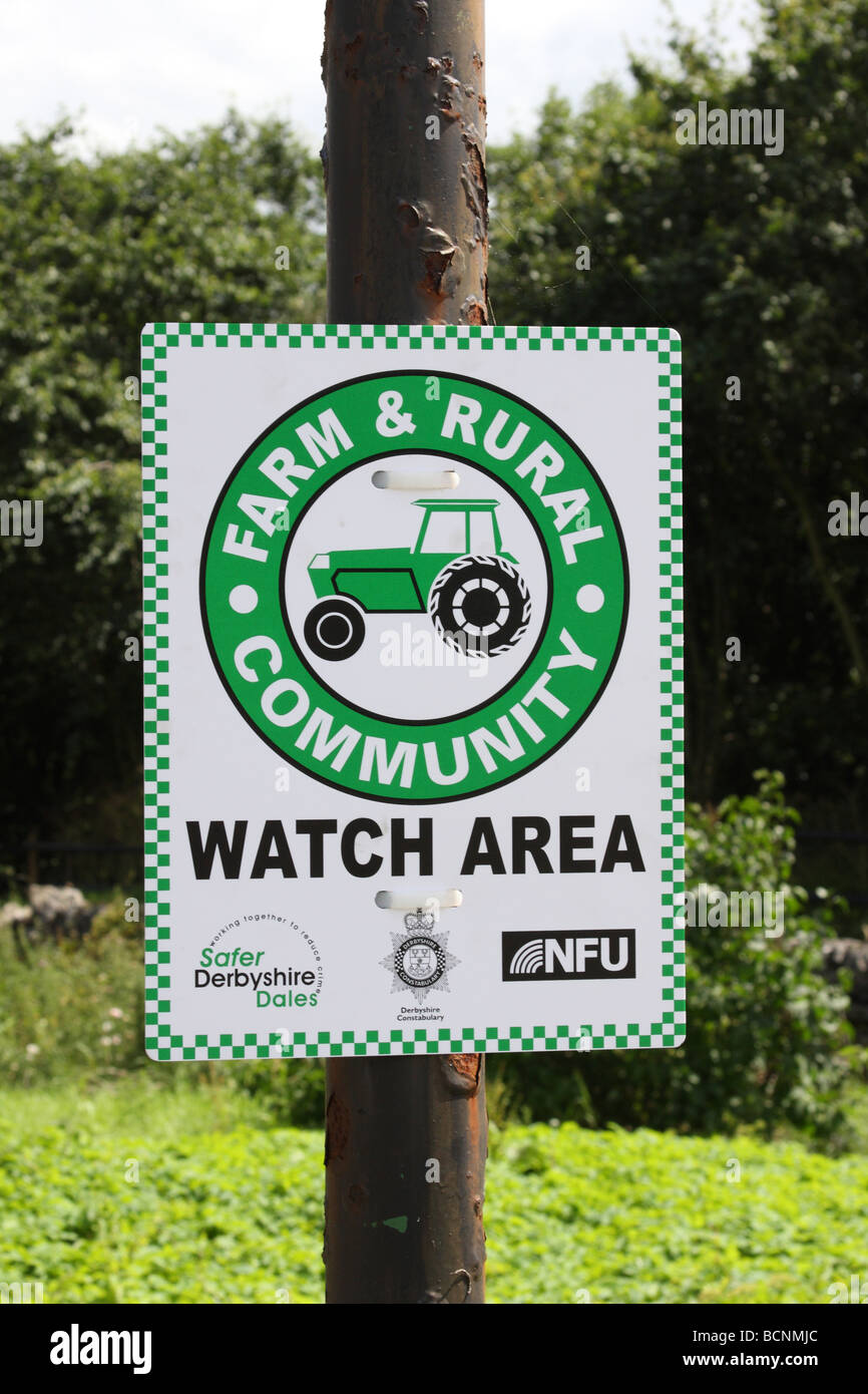 Une communauté rurale et agricole Zone de surveillance de quartier. Banque D'Images